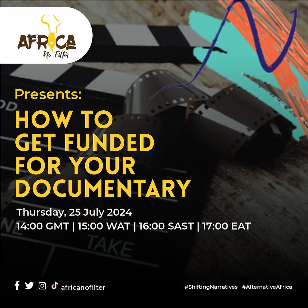 MyMoviesAfrica1's tweet photo. https://t.co/AZsvT9ZSPr
Hello,🤗
Do you want to know what it takes to get funding for your documentary?
Join the ‘Africa Academy Presents: How to Get Funded for Your Documentary’ to find out.
Date: Thursday 25 July 2024
Time: 14:00 GMT. 15:00 WAT. 16:00 SAST. 17:00 EAT https://t.co/mFFEgJ8fTi