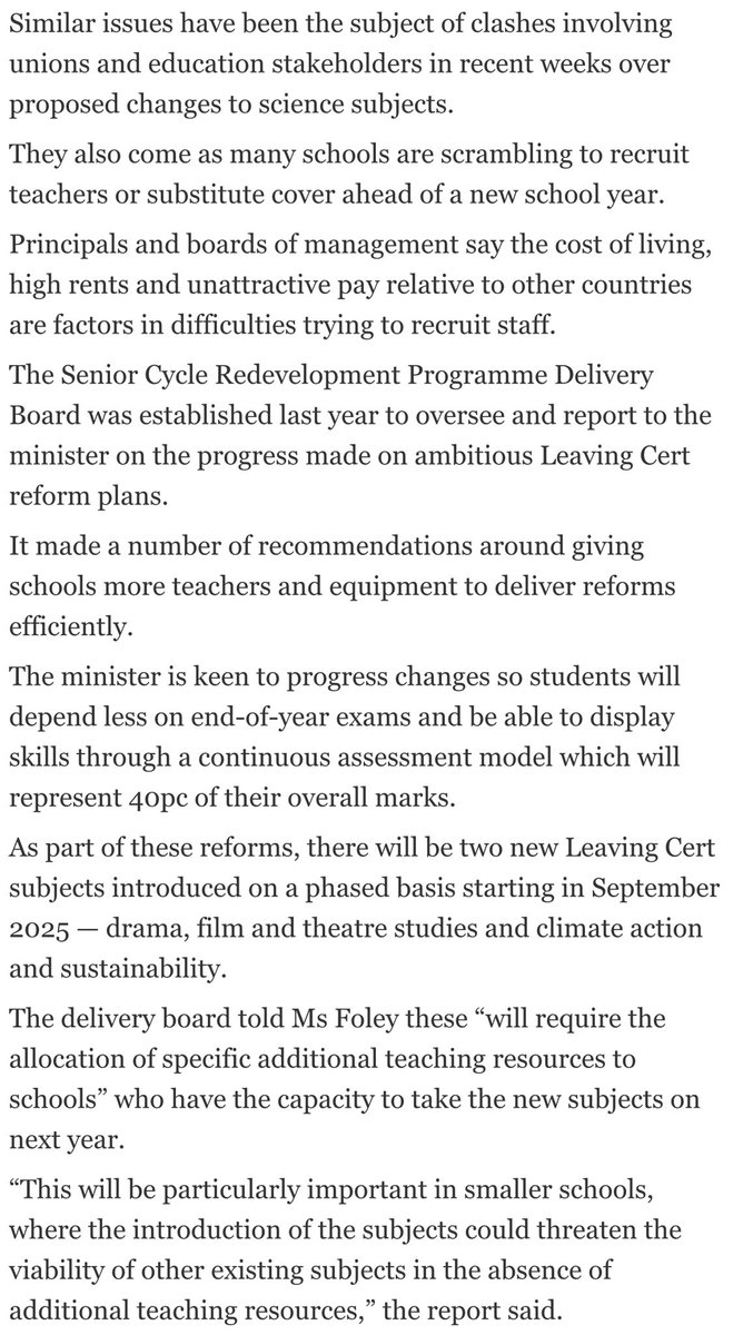 ciaraquill's tweet photo. The problems (huge shortage of teachers and issues surrounding proposed Senior Cycle/Leaving Cert reforms for Science subjects) persist but still Minister for Education and her Dept. come out with the same old “solutions” and trite responses.🤨 #edchatie 

https://t.co/ZXJKRGQxkT https://t.co/5TXDvoAeYc