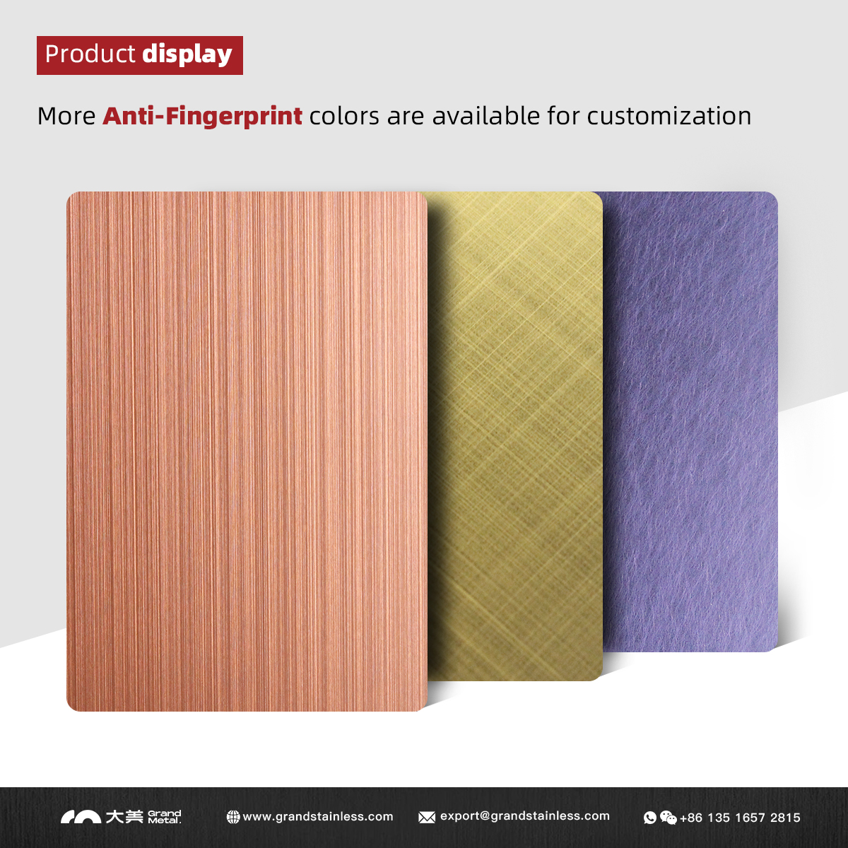 grand_metal's tweet image. Anti-Fingerprint Stainless Steel Decorative Material offers a sleek and clean appearance, designed to resist fingerprints and smudges, maintaining a pristine look.
#AntiFingerprint #CleanDesign #SmudgeResistant #SleekFinish #InteriorDesign #StainlessSteel