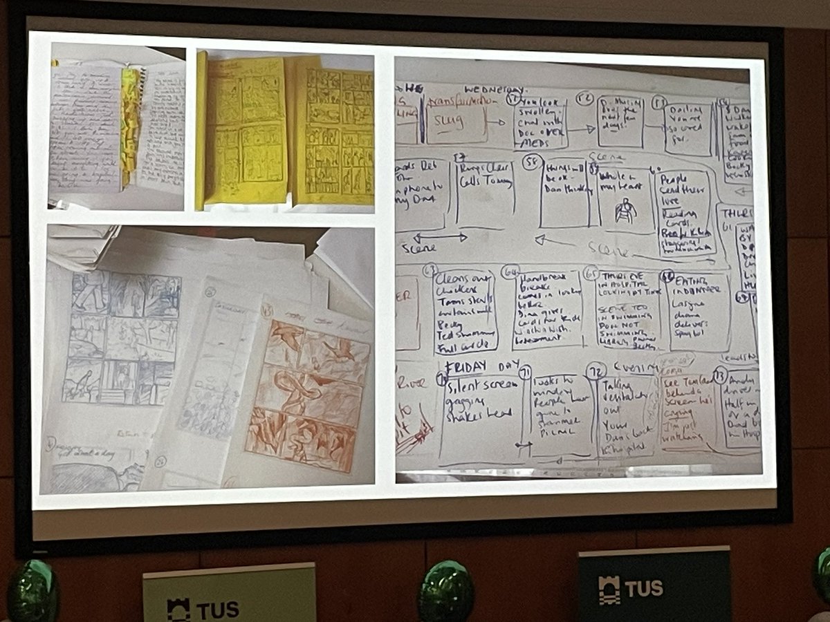 Nsousanis's tweet image. Wonderful talk by @inksplattery on her process (thumbnails), creating coma &amp;amp; other work. Amazing drawings &amp;amp; so much thought &amp;amp; care in all of it! #GraphMed2024 (plus heart connection on her attention to accuracy “someone knows if I got it wrong” - hear hear, this drives me too…)