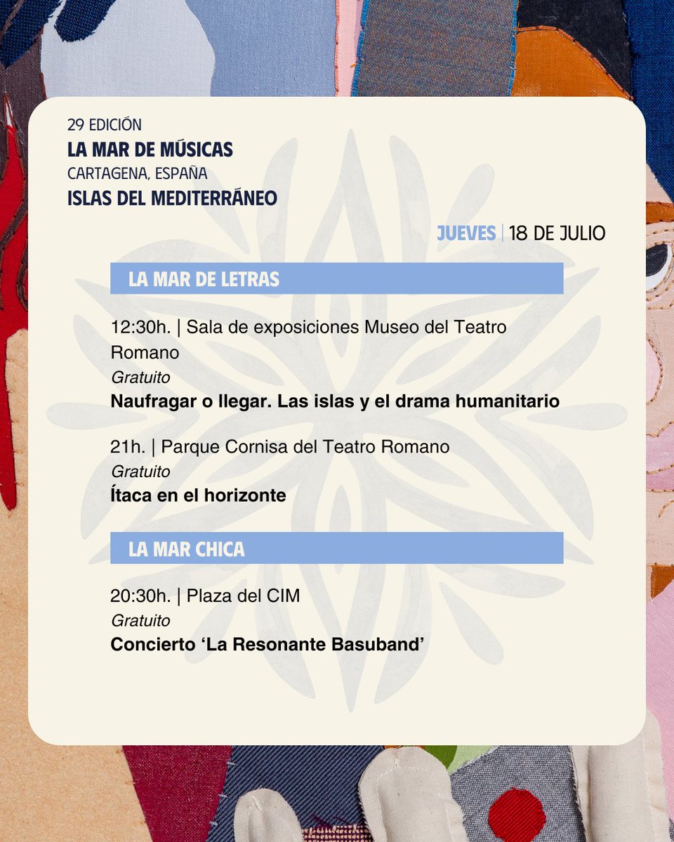 mardemusicasct's tweet photo. Este jueves, te proponemos varios planes para disfrutar de #LaMardeMúsicas
🔹 12:30 h encuentro literario en el Teatro Romano
🔹 20:30 h concierto con material reciclado para los más pequeños
🔹 21 h un atardecer de música y poesía

🌐 https://t.co/sBuUyy3DGQ https://t.co/BSZFvKZJJ2