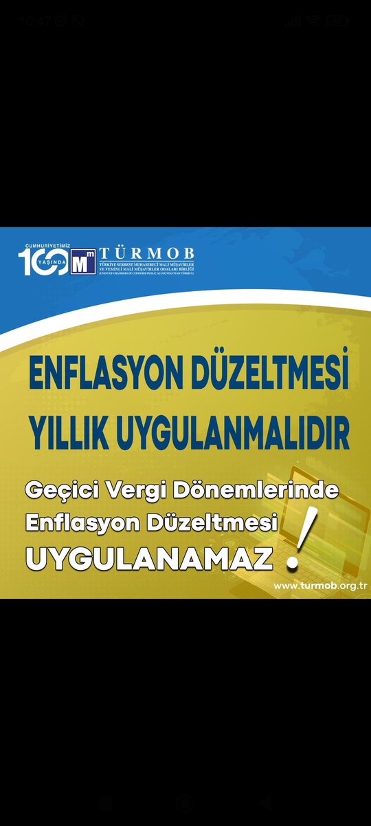 #enflasyonmuhasebesiyıllıkolmalıdır 20 yıl önce olduğu gibi Enflasyon muhasebesi yıllık uygulanmalıdır geçici vergi dönemlerinde uygulanmamalıdır.Esnaf kan ağlarken şu enflasyonist dönemde  bir çok firmanın işi bırakmasına sebeb olursunuz Sn.<a href="/memetsimsek/">Mehmet Simsek</a> Sn.<a href="/HMBakanligi/">T.C. Hazine ve Maliye Bakanlığı</a>