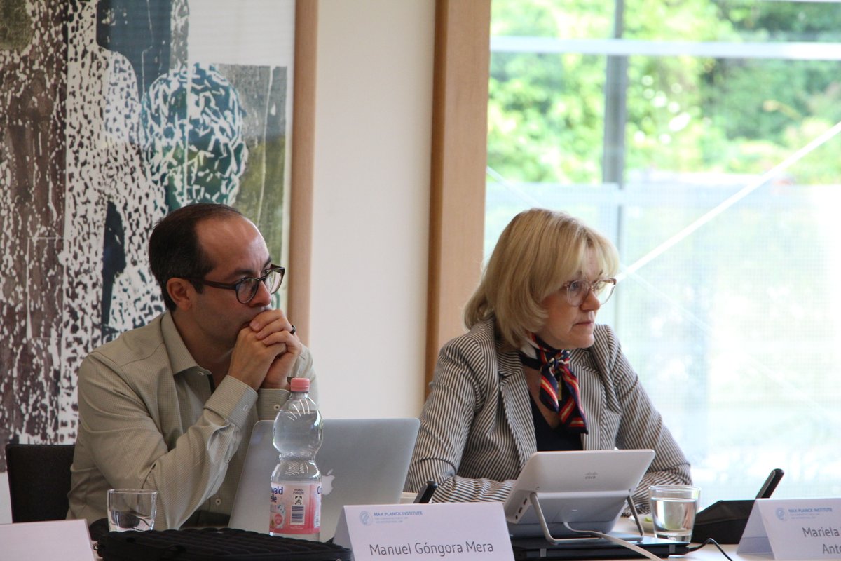 MPILheidelberg's tweet image. El último día de nuestro seminario comenzó con el fascinante Panel 8: #ICCAL - mecanismos innovadores desde los Estados. Tuvimos el honor de contar con Jorge Roa Roa (@UPFBarcelona) y María Sofía Sagüés (@CorteSupremaAR). 
#InnovaciónEstatal #DerechoPúblico #DerechoComparado