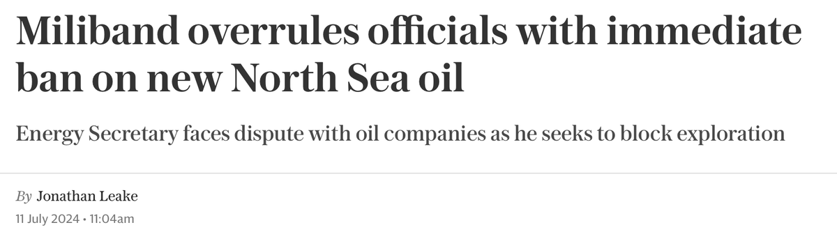 jessralston2's tweet photo. The @Telegraph published an article last week claiming Ed Miliband had "ordered an immediate ban on new drilling in the North Sea"

After @energygovuk, @NSTAuthority, and even O&amp;G trade body @OEUK_ highlighted major errors, it has been substantially changed

What happened? 🧵 https://t.co/bFGX1SWbRv