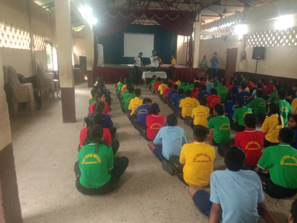 SPTrafficGoa's tweet photo. Today, Under Project TRUST Initiative, Traffic safety awareness session was held at Holy Cross Institute, Cavelossim by TC Colva staff.
110 Students & 5 Teaching Staff attended the session.
@DGP_Goa @DrPramodPSawant
#RoadSafety #safegoa https://t.co/ezUgbJKmG0