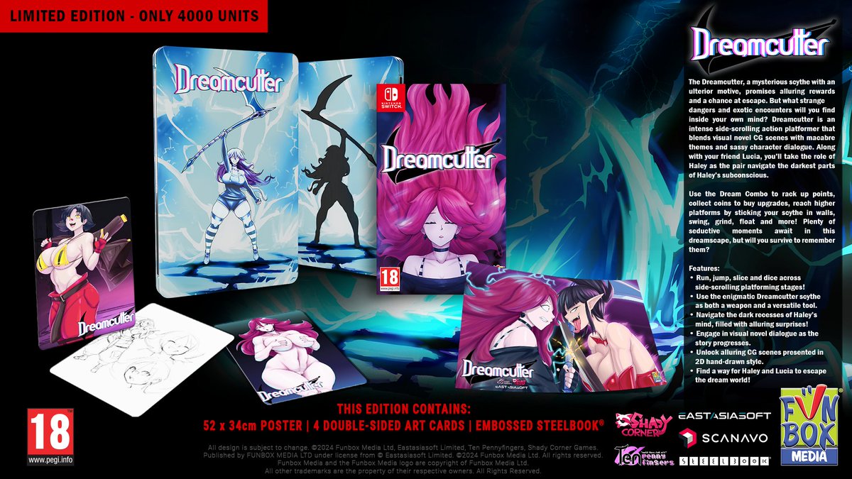 FunboxMediaLtd's tweet photo. 🚨 PLEASE NOTE 🚨
We have another 50 units of Dreamcutter SteelBook® Limited Edition (Nintendo Switch) that have been made available to purchase via our website on the below link.
https://t.co/YokOgWoFGR
#NSWF #Dreamcutter @DreamcutterGame @eastasiasoft @JoshuaMFrench @PhysicReleases
