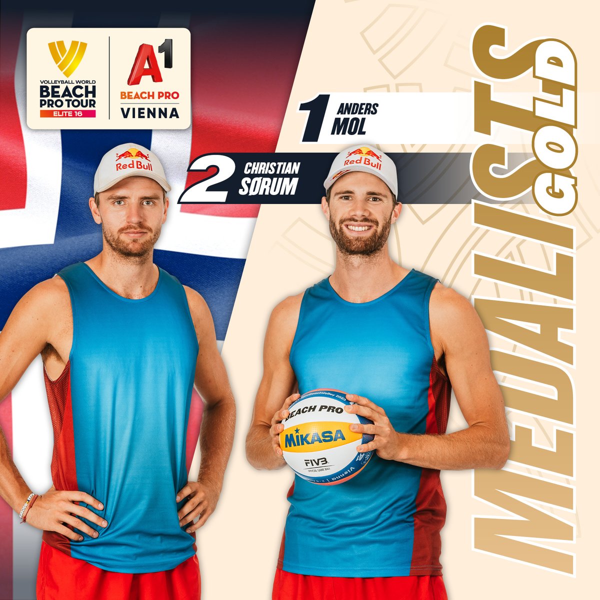 We extend our gratitude to all sponsors, helping hands and to the best fans in the world who have turned the A1 Beach Pro Vienna 2024 into the exceptional event it was 😍. Congratulations to the gold medal winners: Müller/Tillmann and Mol/Sørum 🎊🎉!