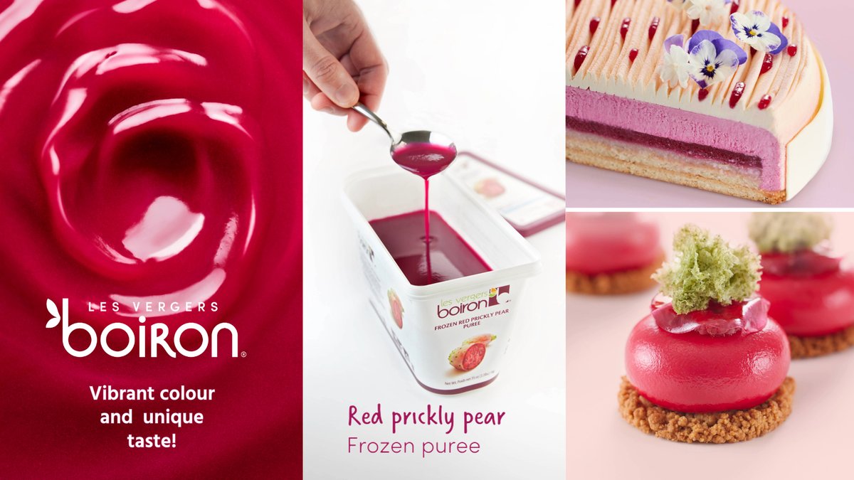 Announcing the arrival of… Red Prickly Pear Puree! 
A wonderful new frozen fruit puree flavour from Les vergers Boiron, with no added sugar. 

Available now. Contact your Ritter Courivaud account manager for more details.

#rittercourivaud #lesvergersboiron #fruitpuree
