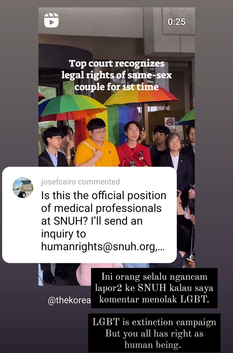 This guy frequently tries to report me to SNUH because I often use my free speech rights to say out loud that LGBT is a sexual orientation disorder.