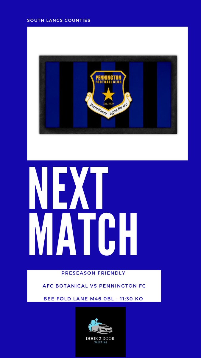 Pennington FC Sundays (@penningtonfcsun) on Twitter photo ⚽️ <a href="/AFCBotanical/">AFC Botanical</a> VS Pennington FC ⚽️
Another testing preseason match for the lads against local premiership side Botanical this Sunday as the lads are keen to keep pushing on in preseason & get as much match minutes as possible in.
🔵⚫️🔵⚫️ ⚽️ <a href="/AFCBotanical/">AFC Botanical</a> VS Pennington FC ⚽️
Another testing preseason match for the lads against local premiership side Botanical this Sunday as the lads are keen to keep pushing on in preseason & get as much match minutes as possible in.
🔵⚫️🔵⚫️