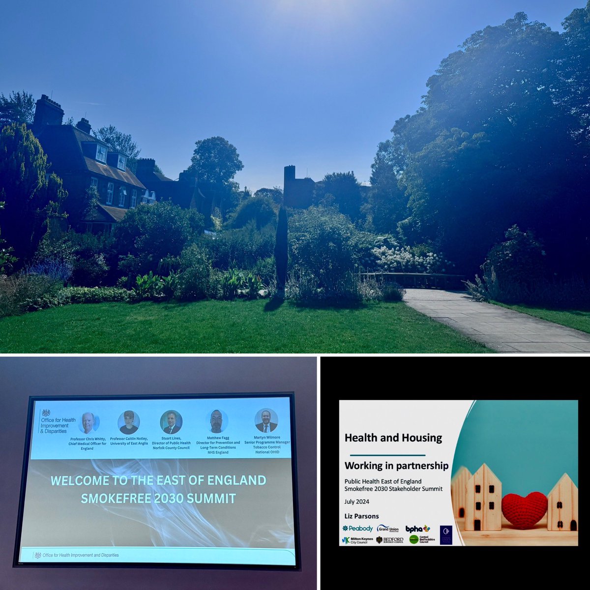Looking forward to today’s OHID East of England Smokefree 2030 Summit 🚭 

And a beautiful setting at Robinson College, Cambridge 

#publichealth #healthandhousing