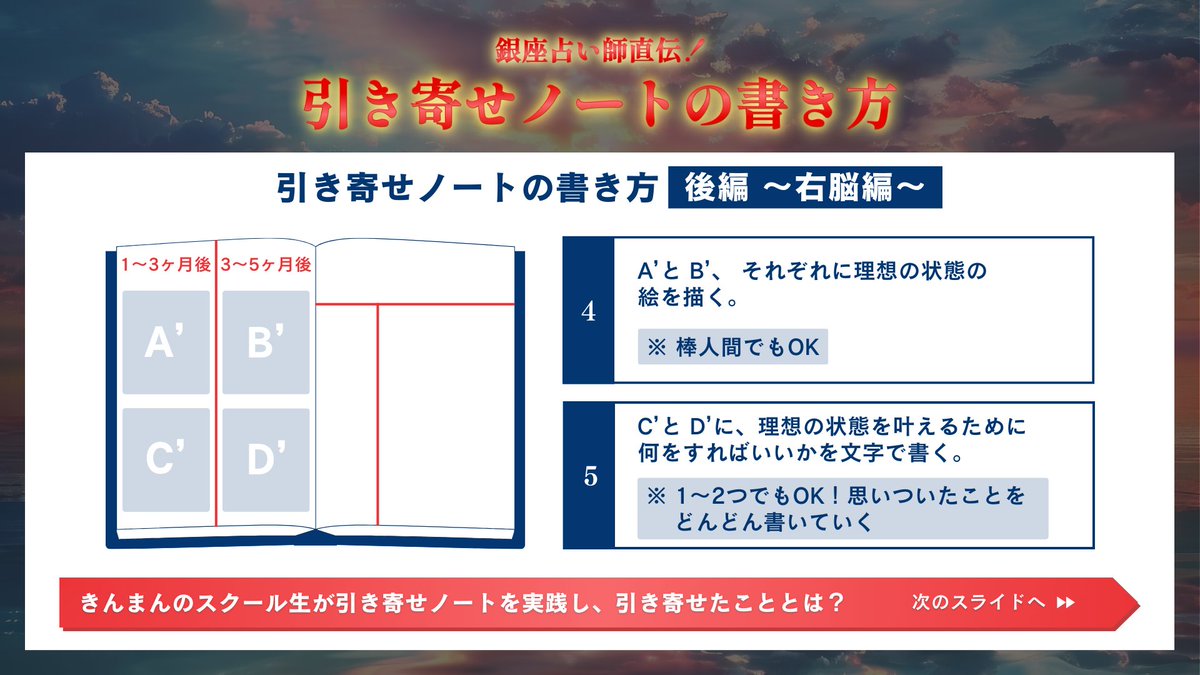 kinmangold10's tweet photo. 銀座占い師直伝！引き寄せノートの書き方📔🖊️

「引き寄せの方法を試してもうまくいかない」
「引き寄せを成功させたい」
「臨時収入を得たい」

そんなあなたに下記スライドで✨️引き寄せ✨を実現するノートの書き方を伝授！

引き寄せノートを実践して、実際に引き寄せた人の実績も紹介しています♪ https://t.co/AtfHiQCJNN
