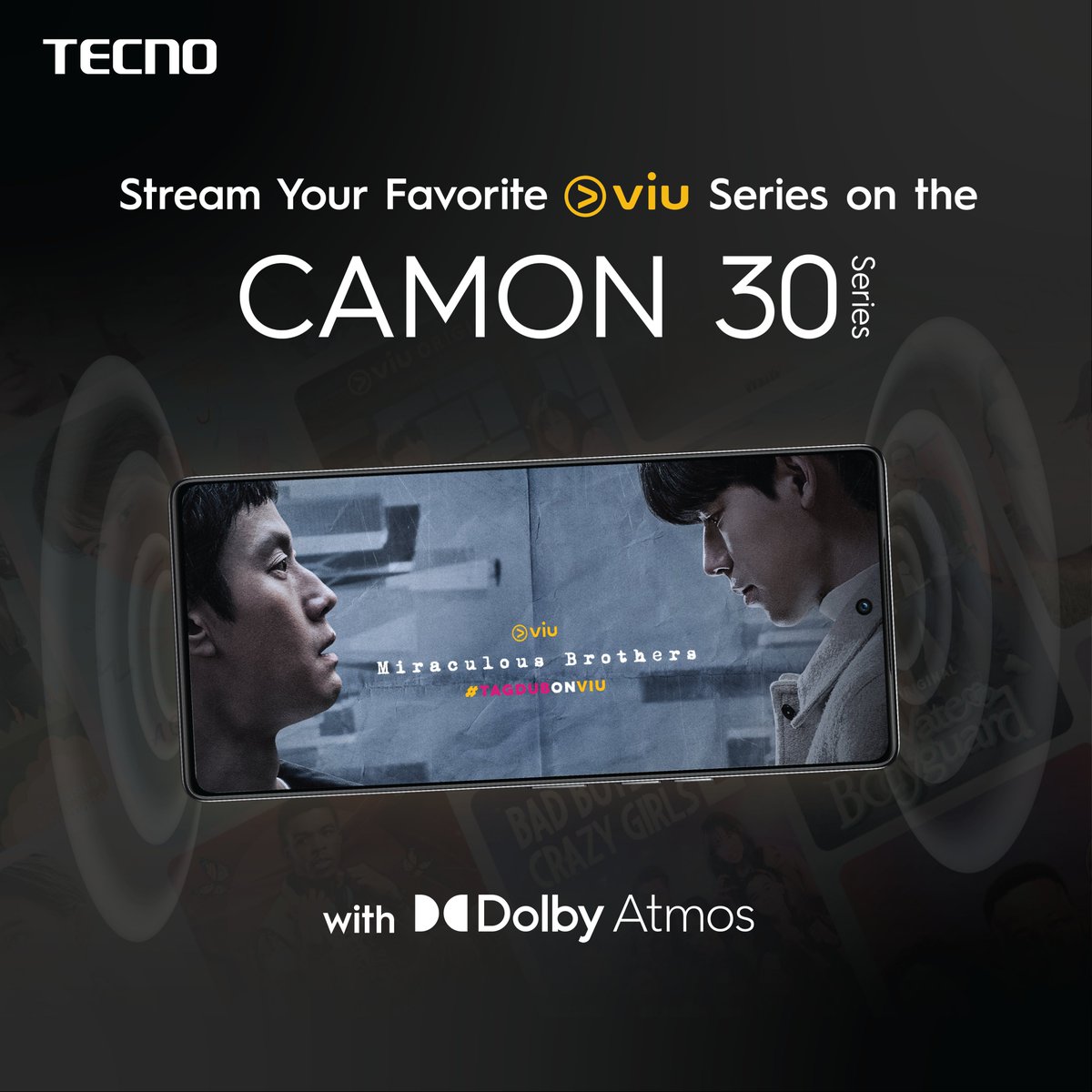 Tecnomobileph's tweet photo. Experience every scene like never before! Stream Viu series on the CAMON 30 Series with Dolby Atmos for incredible sound!
Buy any TECNO CAMON 30 Series and enjoy a free 3-month Viu Premium subscription!
#VlogLikeaPro #TECNOxViu #TECNOCAMON30Series #TECNOPhilippines https://t.co/e00f2bQYwq