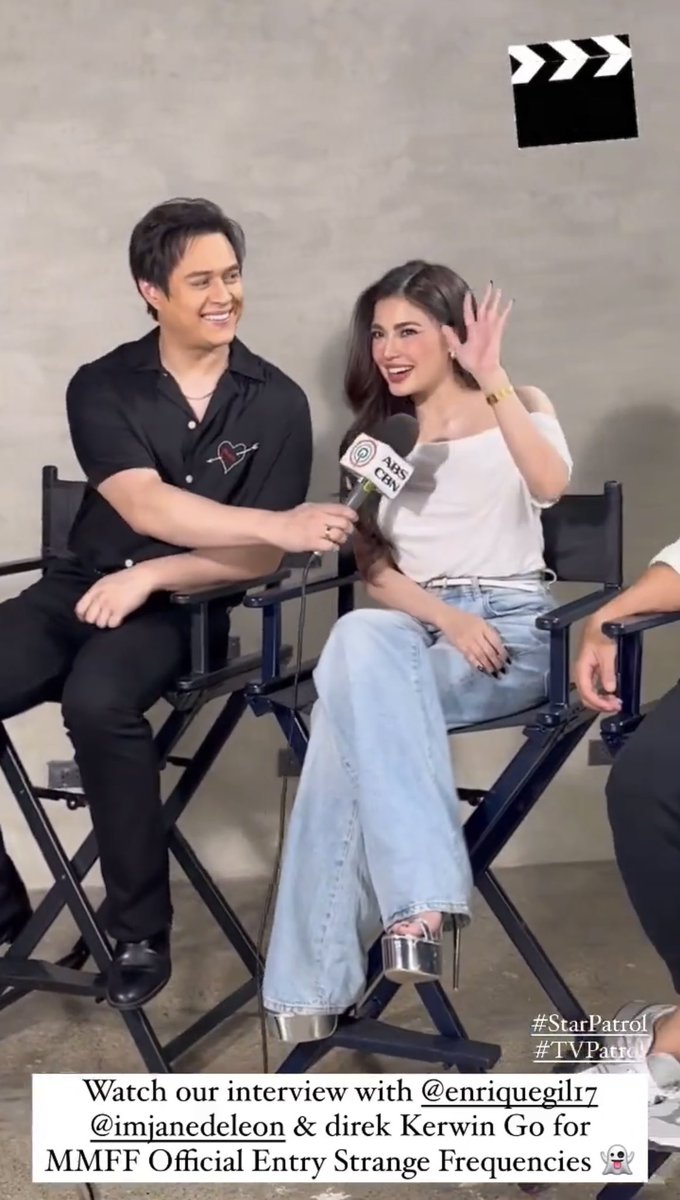 janenellatrends's tweet photo. [071824] Jane De Leon with actor Enrique Gil and direk Kerwin Go interviewed for their MMFF film, Strange Frequencies on TV Patrol Star Patrol 🤍

🎥 gretsfullido’s IG story

#JaneDeLeon #StrangeFrequencies https://t.co/xURwryFVBz