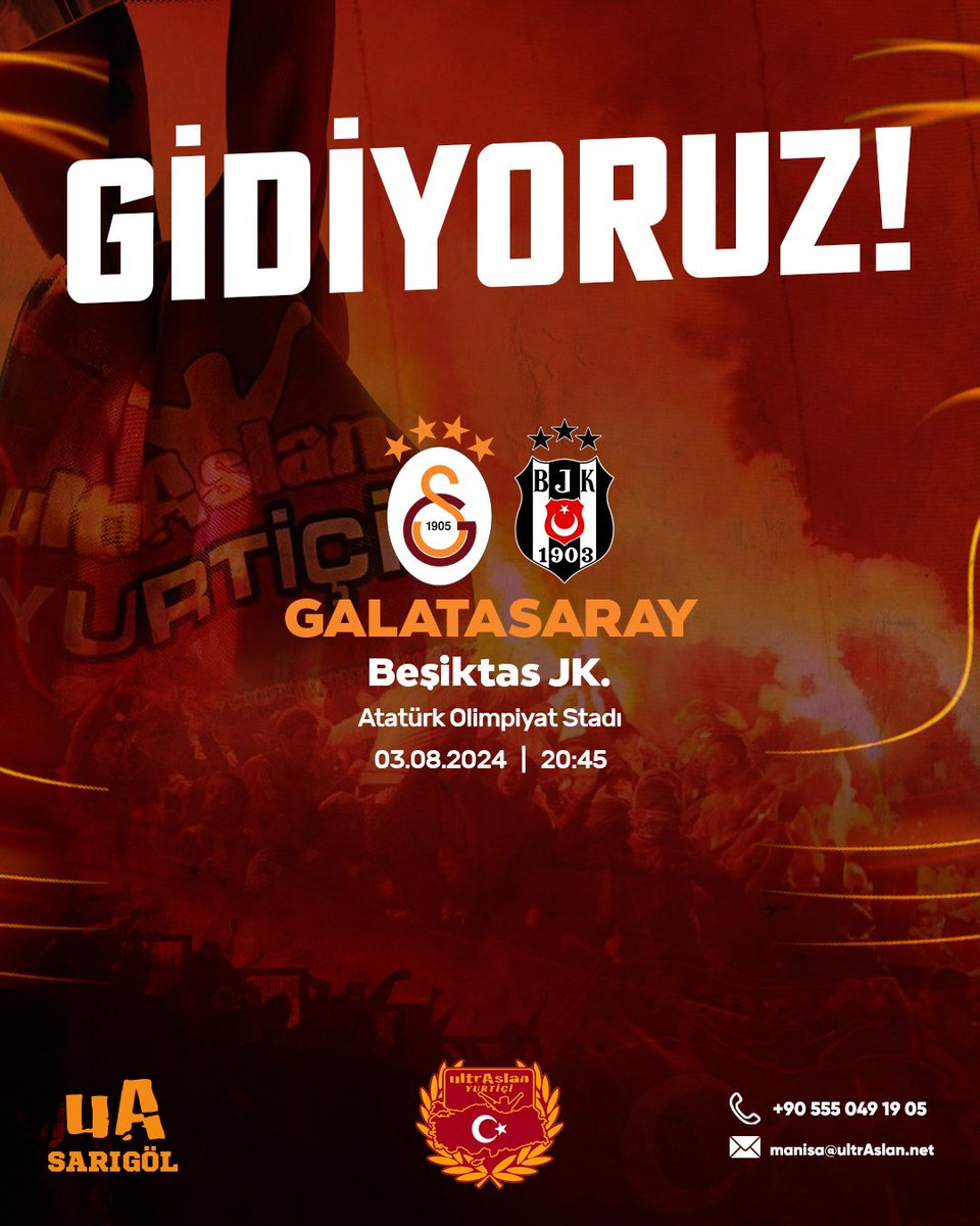 uASarigol45's tweet photo. 📢 ORGANİZASYON DUYURU

3 Ağustos Cumartesi Saat 20:45'te İstanbul Atatürk Olimpiyat Stasında Oynanacak Olan GALATASARAY &amp; beşiktaş Süper Kupa Maçına Gidiyoruz Organizasyon Hakkında Ayrıntılı Bilgi İçin DM Yolu Bilgi Alabilirsiniz.
⭕Passolig Zorunludur. 
⭕Kontenjan Kısıtlıdır. https://t.co/UAJLtAcoKV
