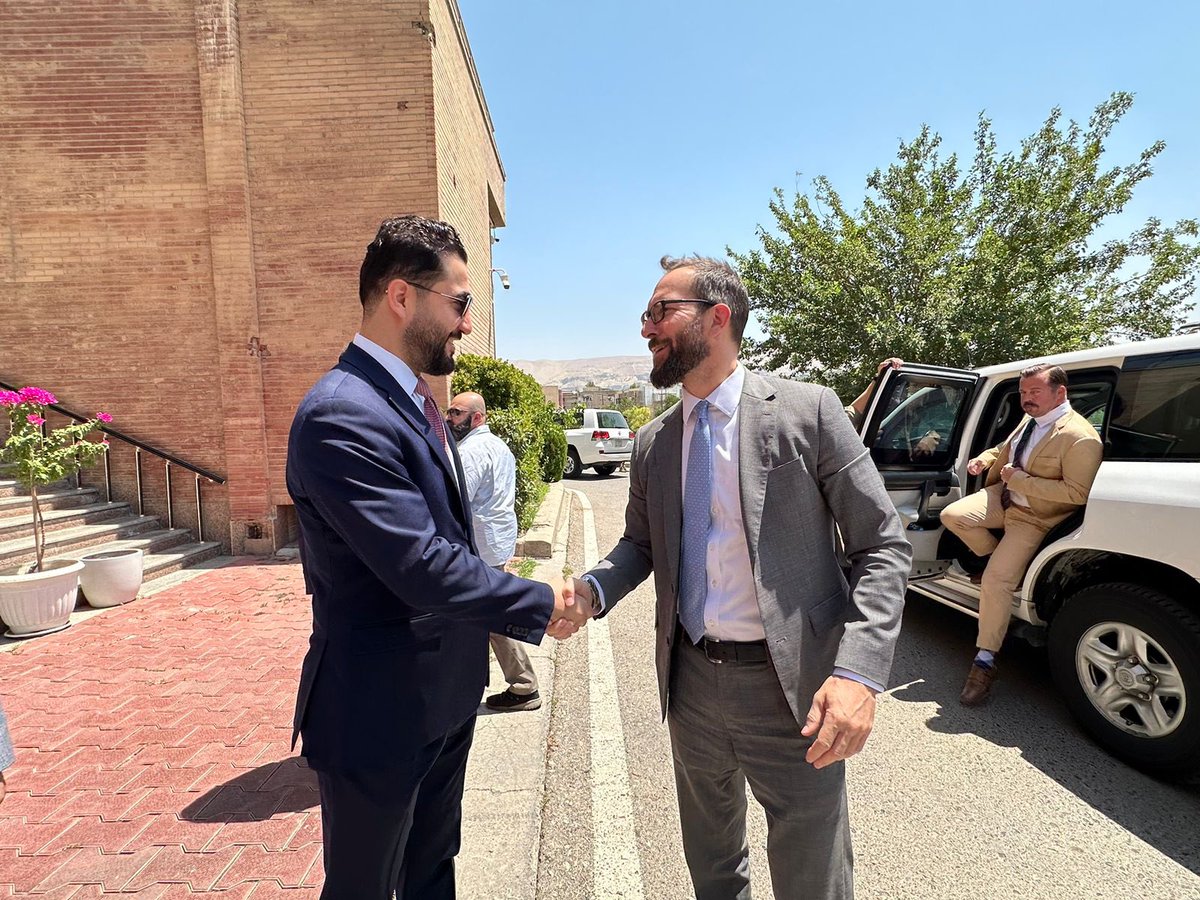 SherkoJdy's tweet photo. Very pleased to welcome Consul General Mark Stroh @USCGERBIL to discuss the current political developments in the region. https://t.co/4zPiHXKZSx
