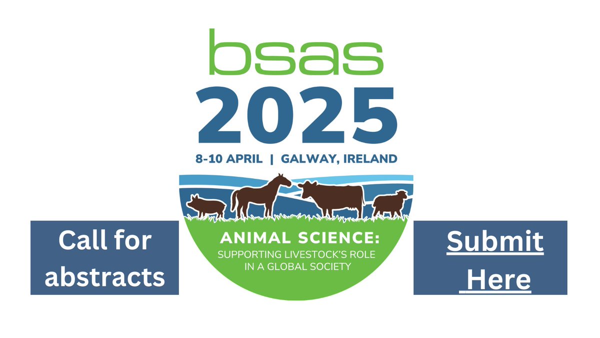 📢Call for abstracts for the BSAS Annual Conference. 
 
🌟The theme for #BSAS2025 is 'Animal Science: Supporting livestock's role in a global society'.

Find out more and submit 👉🏻lnkd.in/ed5JVhpe 

Abstracts guidelines here 👉🏻 bit.ly/4aXBJCa

#scienceconference
