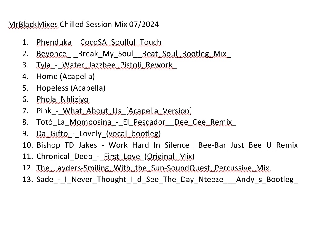 It's a Thursday and we doing something different this week.. Here's #MrBlackMixes Chilled Session Mix 072024 brought to you by #MusicWithJBlack 
Download and stream here:
hearthis.at/musicwithjblac…