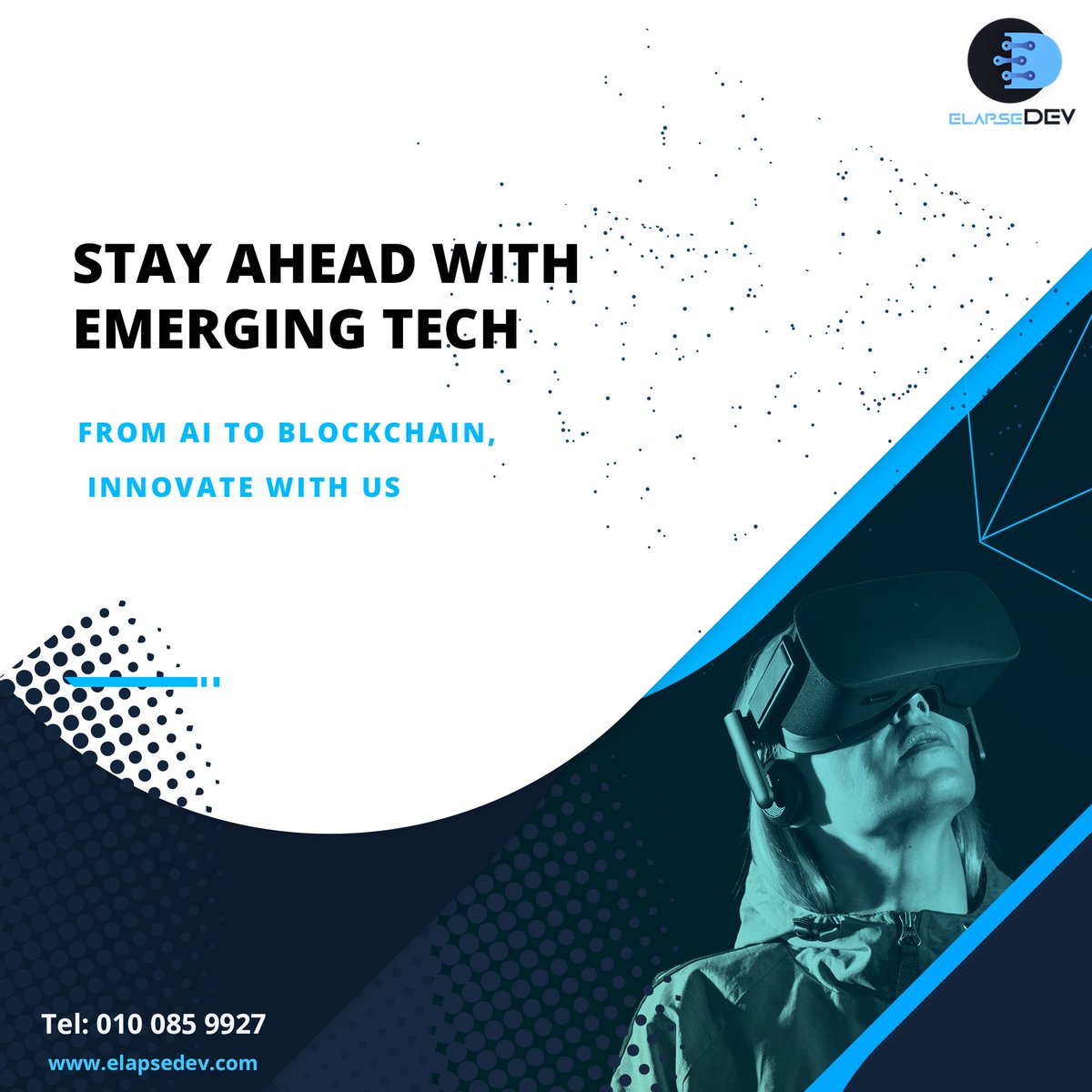 ElapseDev's tweet photo. Empower your business with the latest innovations. At Elapse Dev, we integrate cutting-edge technology to keep you ahead of the competition. #EmergingTech #Innovation #ElapseDev https://t.co/NQSTIL0WrG
