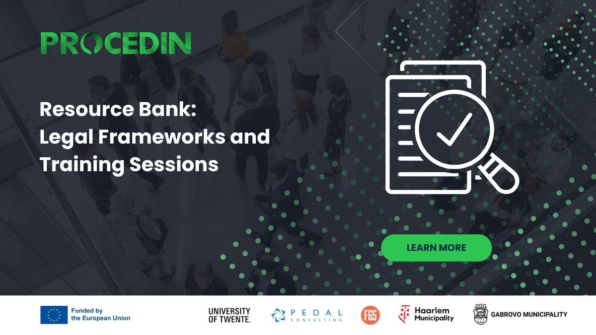 📌 Check the Legal Frameworks and Training Sessions section of the PROCEDIN Resource Bank! 📖

Acquire the knowledge and skills to navigate legal complexities and drive innovation: procedin.eu/legal-framewor…

#PROCEDIN #ProcurementInnovation #TrainingSessions #LegalFrameworks