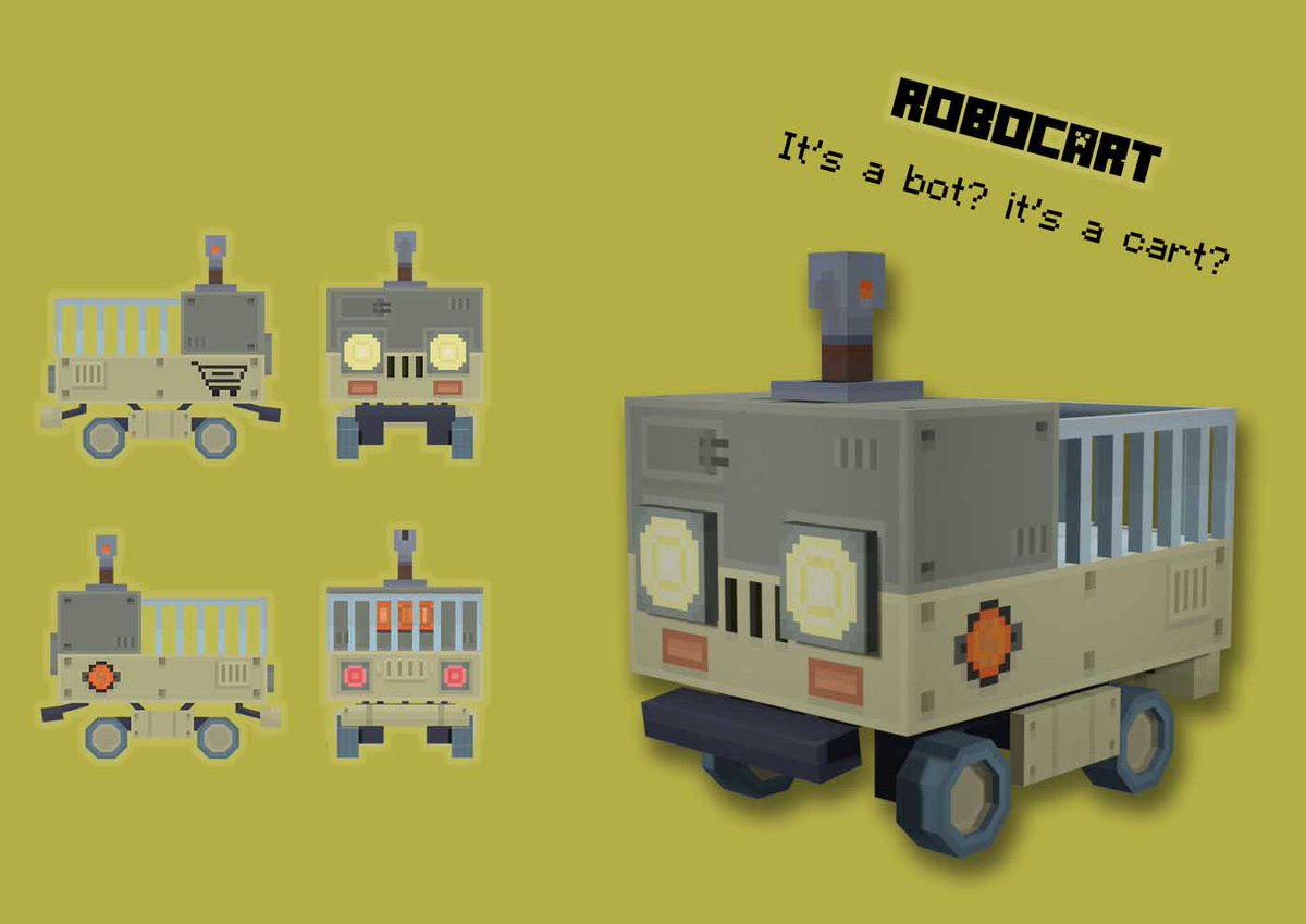 koemcrete's tweet photo. Robocart 🛒

#Minecraft #Blockbench #lowpoly https://t.co/VoEhuNgQDe