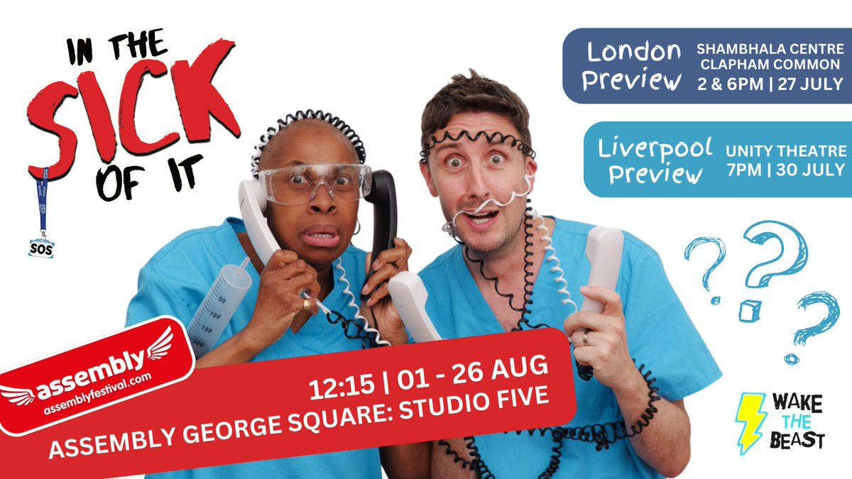 <a href="/SimoneTani/">Simone Tani</a> We’d love to share ‘In the Sick Of It’ with you! ⚡️
A hilarious, heartwarming and urgent call to arms
Preview show on 30 July <a href="/unitytheatre/">Unity Theatre 🧡</a> before <a href="/AssemblyFest/">Assembly Festival</a> in August
Book at linktr.ee/Wakethebeast