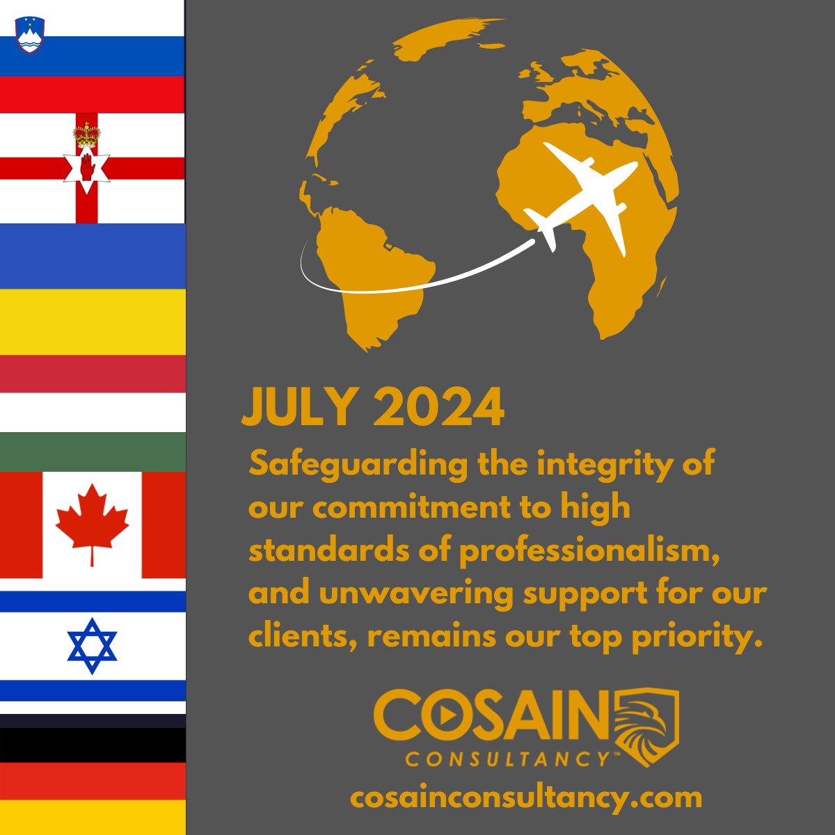 It's been a busy month so far for Cosain Consultancy! We've been hard at work supporting our news network and corporate clients across the world

#CosainConsultancy #GlobalSupport #Professionalism #ClientSuccess