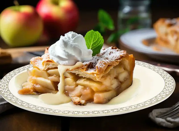 DevaRedbone's tweet photo. Our signature charlotte pie🍏 https://t.co/7rXrAgHrtl