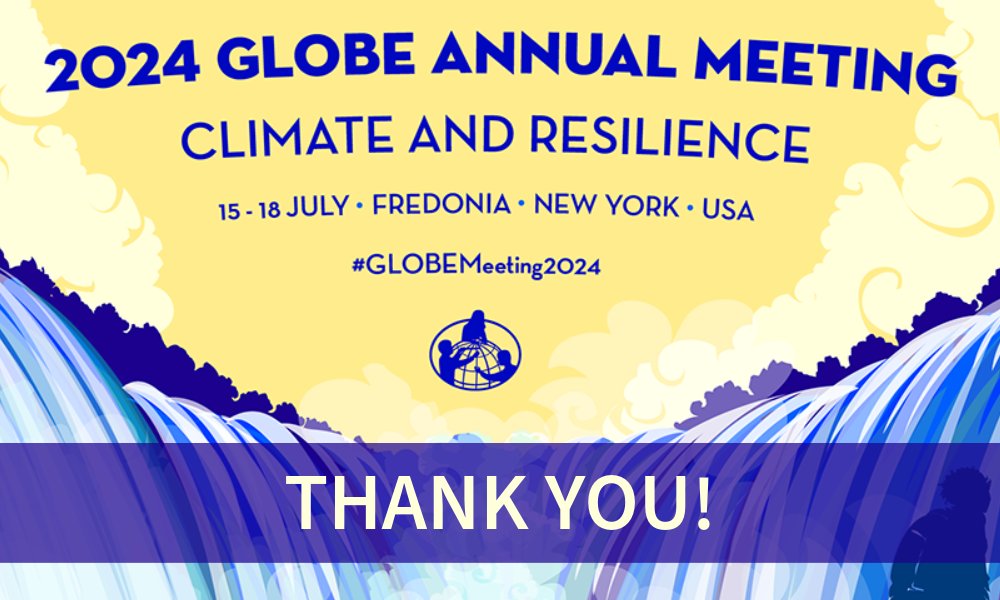 👏 Thank you all our participants, speakers, and organizers for a successful #GLOBEMeeting2024. A special shout out to our co-hosts <a href="/FredoniaU/">SUNY Fredonia</a> and organizers <a href="/UCARSciEd/">The UCAR Center for Science Education</a>! We’ll be posting more conference session recordings, photos, and resources. Stay tuned.