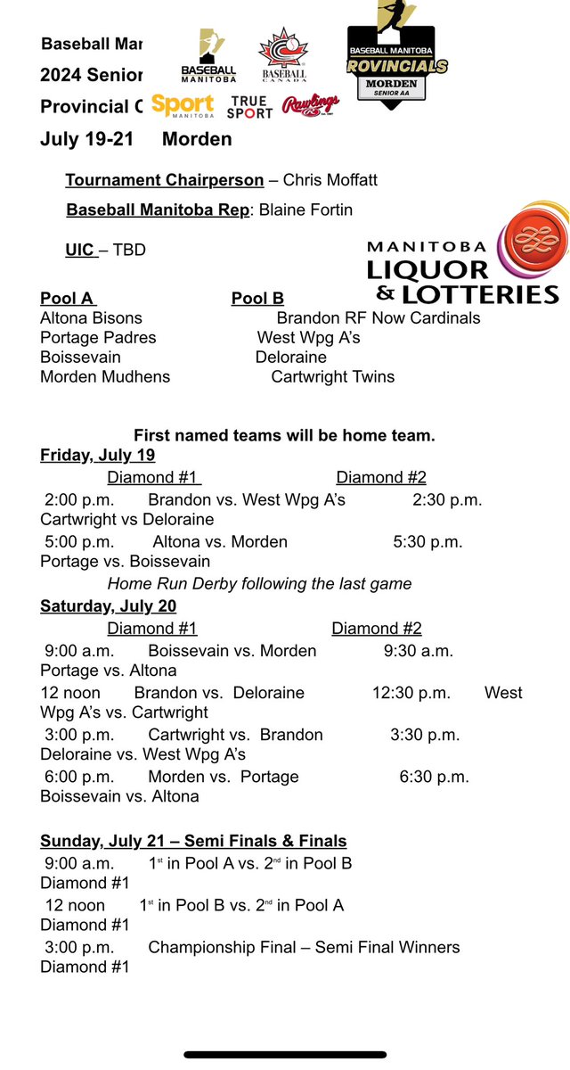 Tomorrow!! <a href="/cartwrightwins/">Cartwright Twins</a> @xlessAltona <a href="/LoyalsBall/">Deloraine Royals</a> <a href="/CentsBall/">Boissevain Centennials</a> <a href="/PortagePadres/">Portage Padres</a> @xlesscardinals @xlesswpga’s