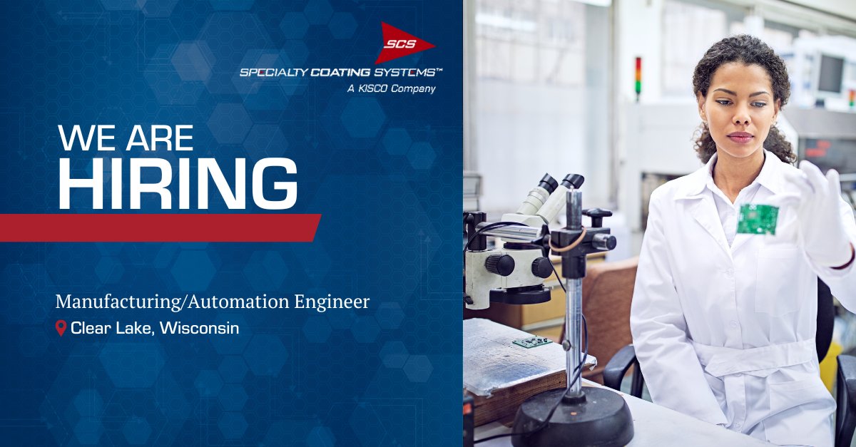 SCSCoatings's tweet image. SCS is looking for skilled engineering professionals to join our team!

Manufacturing/Automation Engineer
recruiting.ultipro.com/SPE1027SCSIN/J…

#EngineeringJobs  #ManufacturingEngineering