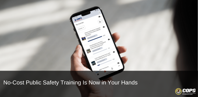 COPSOffice's tweet photo. Access to professional public safety training is now easier than ever before with the launch of the COPS Training Portal Mobile App. Read more about this valuable resource can help #InTheCPDispatch: https://t.co/EHVrl9YLax https://t.co/HXpT1Trh3I