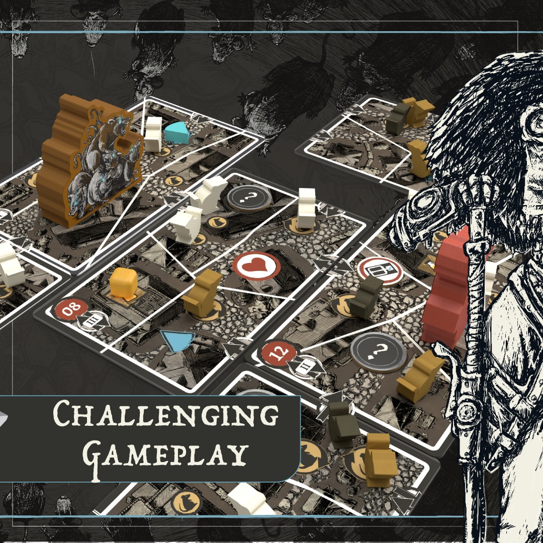 MOBVanguard1's tweet photo. Can you outsmart a city overrun by clever rodents? #boardgameoftheday!

189/365: The Ratcatcher by @PlatypusInd

The Kingdom of Brie is under siege! Magical cheese has attracted hordes of hungry rats, and as the sole Ratcatcher, you're the town's only hope. 🧵 https://t.co/YKkNYaUue7