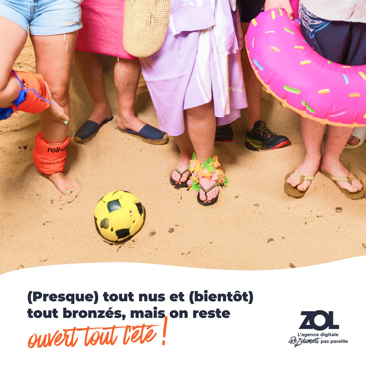 Mode tout nus claquette-short activé, mais vous inquiétez pas, on #travaille tout aussi bien les doigts de pieds aérés ! 
D'autant plus que le biz n'a pas pris de vacances cet été, nous qui pensions nous la couler douce...

Bref, on reste #ouvert en juillet et en août !