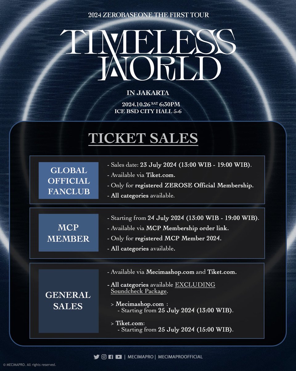 mecimapro's tweet image. #ZEROBASEONEINJAKARTA - Ticket Sales Information.
ZEROSE, tick your calendar, and get ready to secure your ticket to meet #ZEROBASEONE in Jakarta! 
-
🔗: bit.ly/zb1thefirsttou… #ZEROBASEONE #ZB1 #제로베이스원 #ZEROBASEONETHEFIRSTTOUR…