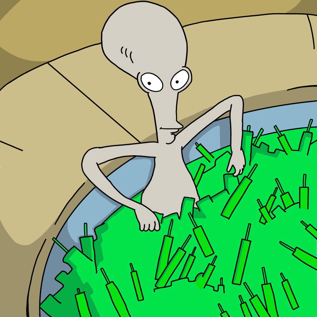 Roger_OnSol's tweet image. Roger is chilling in green candles this summer ☺️
$ROGER