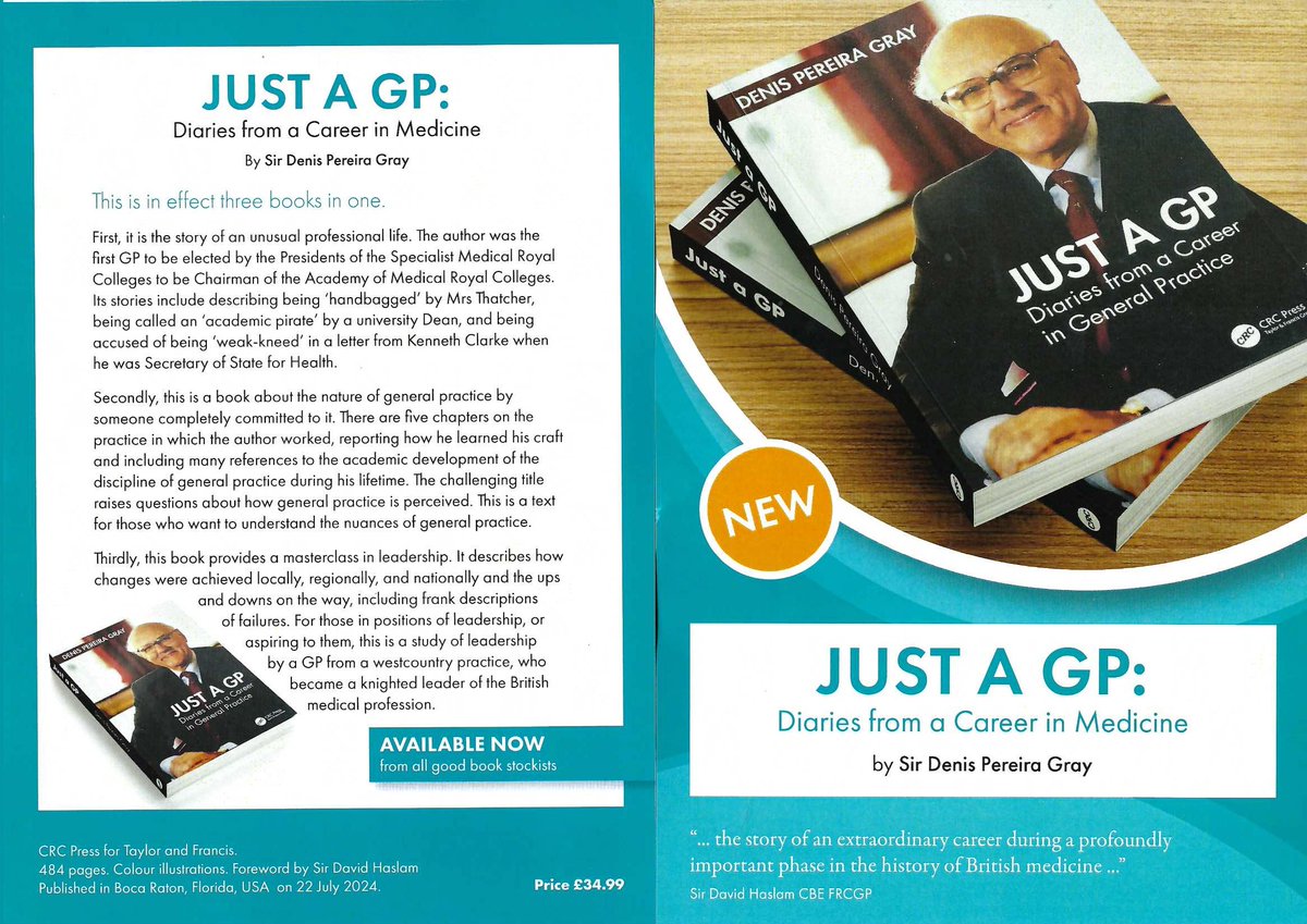 The inspirational Prof. Sir Denis Pereira Gray is publishing his memoirs, entitled "Just a GP"! Available for pre-order before the 22nd July, with £7 discount: routledge.com/Just-a-GP-Diar…