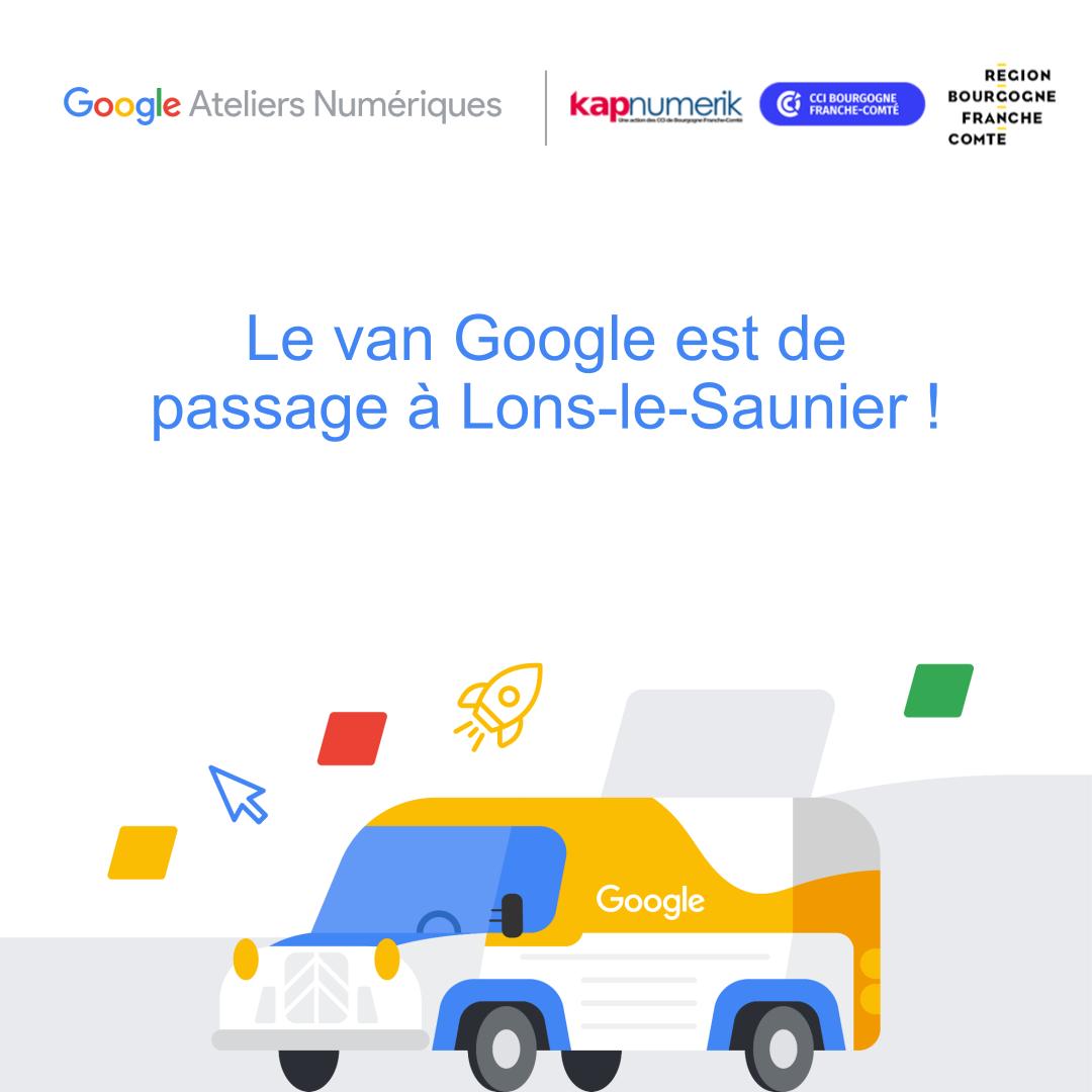🚐✨Le van Google est de passage à Lons-le-Saunier le 10 septembre !

En partenariat avec la CCI Jura, <a href="/GoogleFR/">Google FR</a> Ateliers Numériques vous propose des ateliers collectifs et des entretiens individuels pour répondre à vos questions et faire avancer vos #projets. 📈🚀