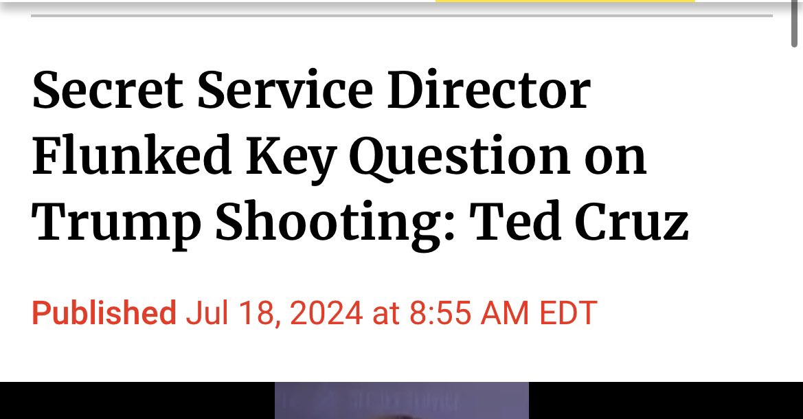 <a href="/libsoftiktok/">Libs of TikTok</a> What do you think?

Secret Service Director Kimberly Cheatle was unable to answer an important question about the gunman who opened fire on former president Donald Trump, according to Senator Ted Cruz. The gunman, 20-year-old Thomas Matthew Crooks, shot at Trump from a rooftop
