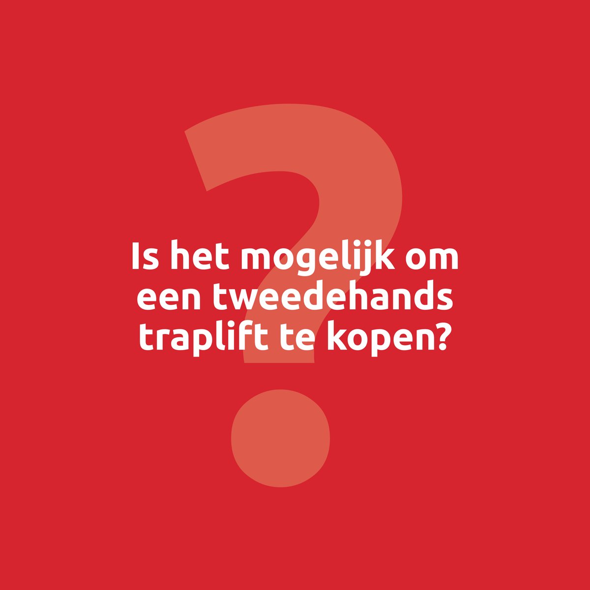 Een tweedehands traplift biedt een kostenbesparende en duurzame oplossing als traplopen een uitdaging wordt. Net als een nieuwe traplift, wordt een tweedehands traplift op maat gemaakt en aangepast aan uw behoeften. 

Meer informatie op onze website: bit.ly/3Wcust3.