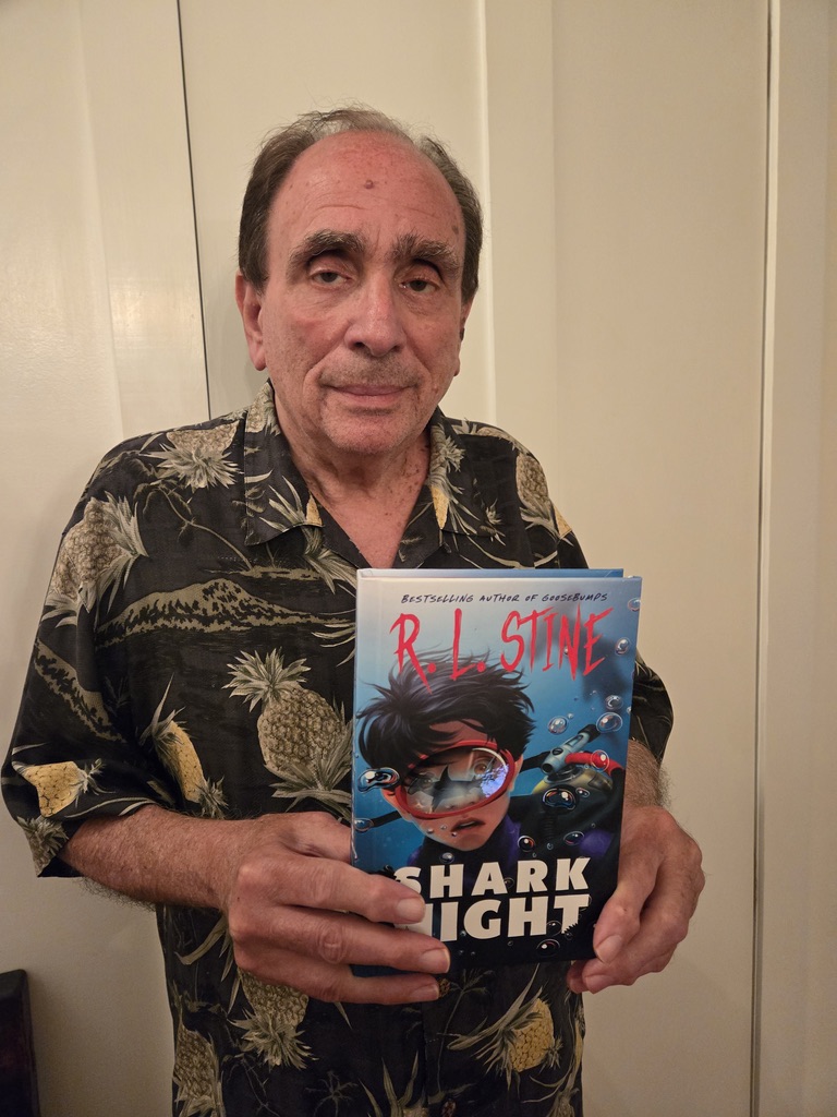 RL_Stine's tweet photo. Come get your copy of SHARK NIGHT autographed next Monday at the Easthampton, LI Library. See you there? https://t.co/3oGKoixZPW