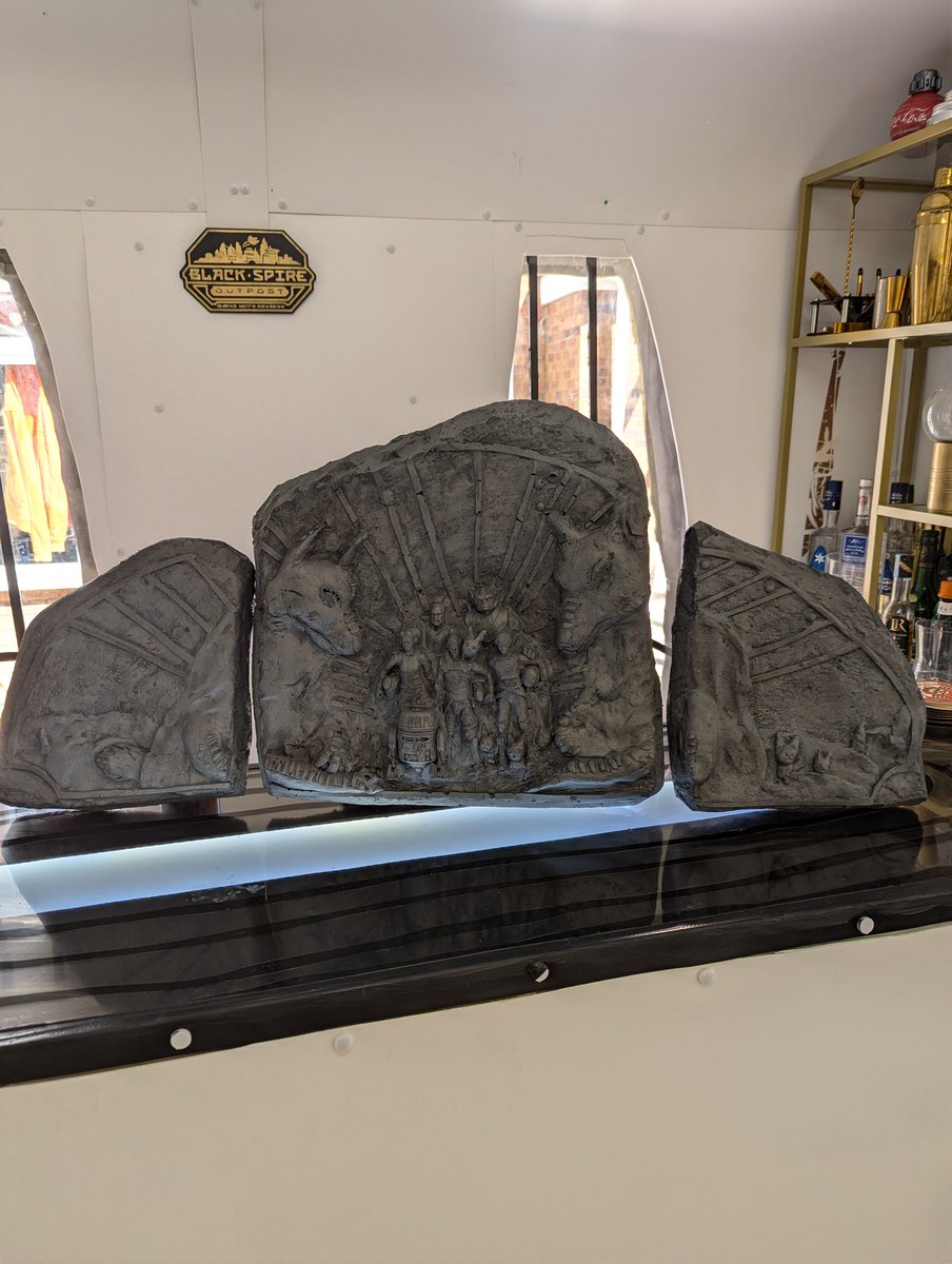 Chaptersofches's tweet photo. New prop finished.
Ghost Crew Spectre Mural from Star Wars Rebels but in a 3D "Aged Stone" look. Casts in urethane foam. Standard stone version or gold accents.
#StarWarsRebels #Ghostcrew #Spectresmural #EzraBridger #PropMaker #SabineWren #Lothal https://t.co/RHkhPFjY5A
