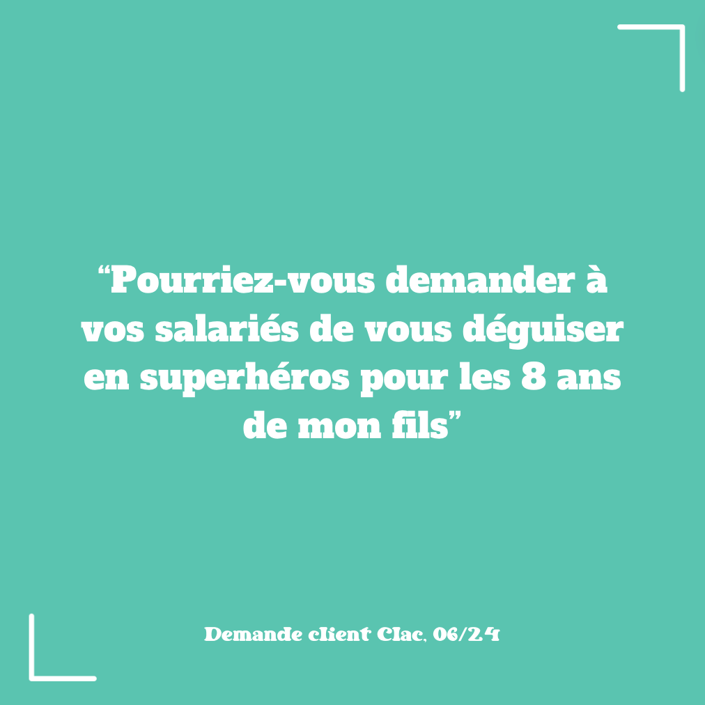 Et la demande du mois de juin est attribué à … 😂 nos salariés qui ont failli se retrouver déguisés en super-héros ! ⚡️🤭

#conciergeriedentreprise #conciergerie #serviceparis #humour #pourtoi #humourofficial