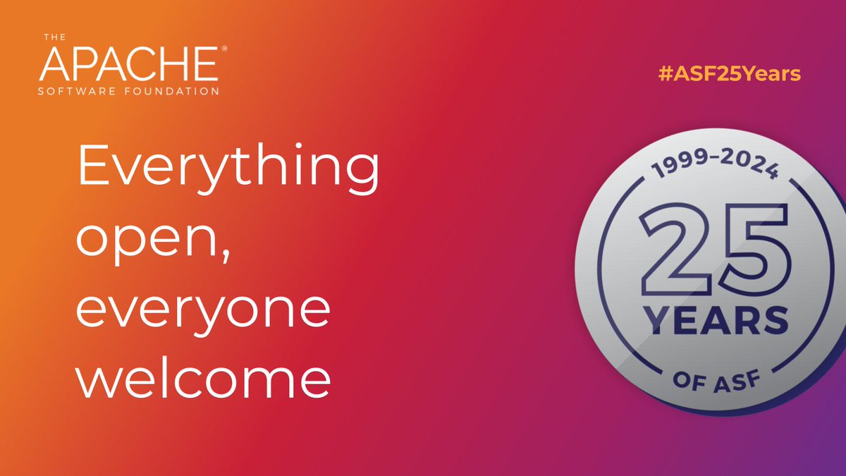 We're evolving the ASF brand to better represent the “community over code” ethos we are known for, and ensure people feel welcome and included. 

You can learn more here: bit.ly/3Y3aN16 

#opensource #ASF25Years