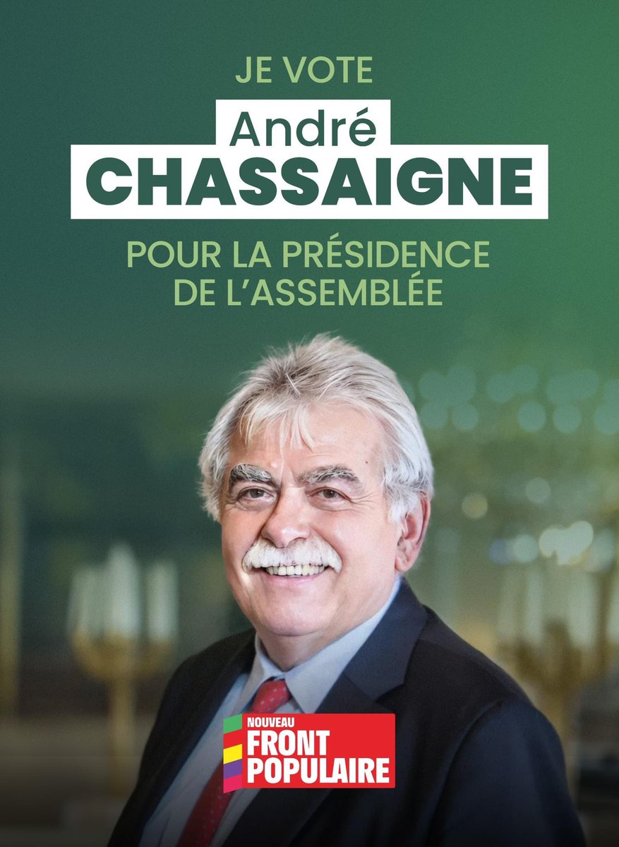 Les résultats du 1er tour pour la présidence de l’<a href="/AssembleeNat/">Assemblée nationale</a> prouvent une fois de plus que le #NFP est LA première force politique.
Un accord Macronie-LR-RN pour une réélection de Y. Braun-Pivet serait une trahison totale à l’égard des Français qui ont fait front le 7 juillet.