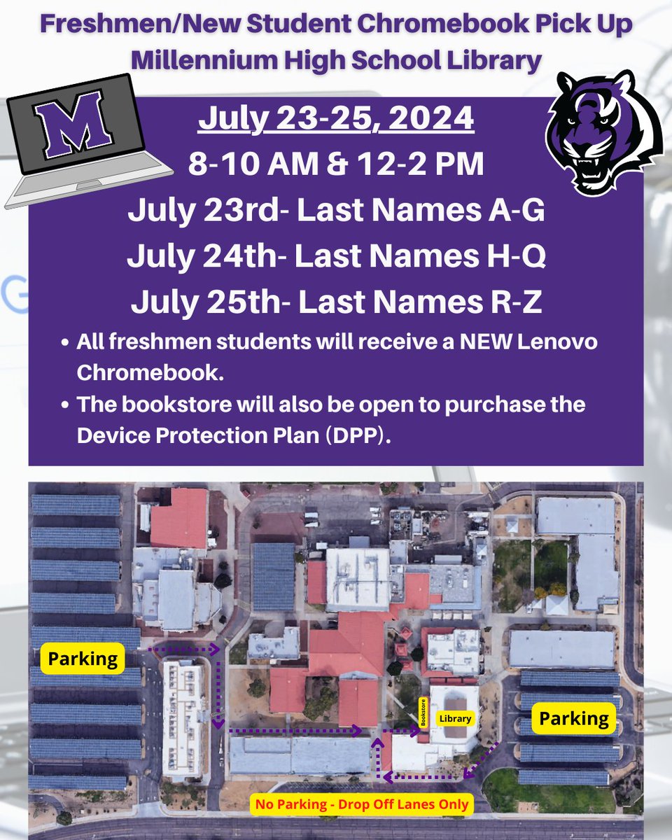Millennium High School (@millenniumhsaz) on Twitter photo Chromebooks and login information will be issued to new students July 23rd-25th, in our library during the following times: 8-10 AM and 12-2 PM. No appointment is required. Questions can be directed to our Library Multimedia Assistant, Rebekkah Stover at rstover@aguafria.org. Chromebooks and login information will be issued to new students July 23rd-25th, in our library during the following times: 8-10 AM and 12-2 PM. No appointment is required. Questions can be directed to our Library Multimedia Assistant, Rebekkah Stover at rstover@aguafria.org.