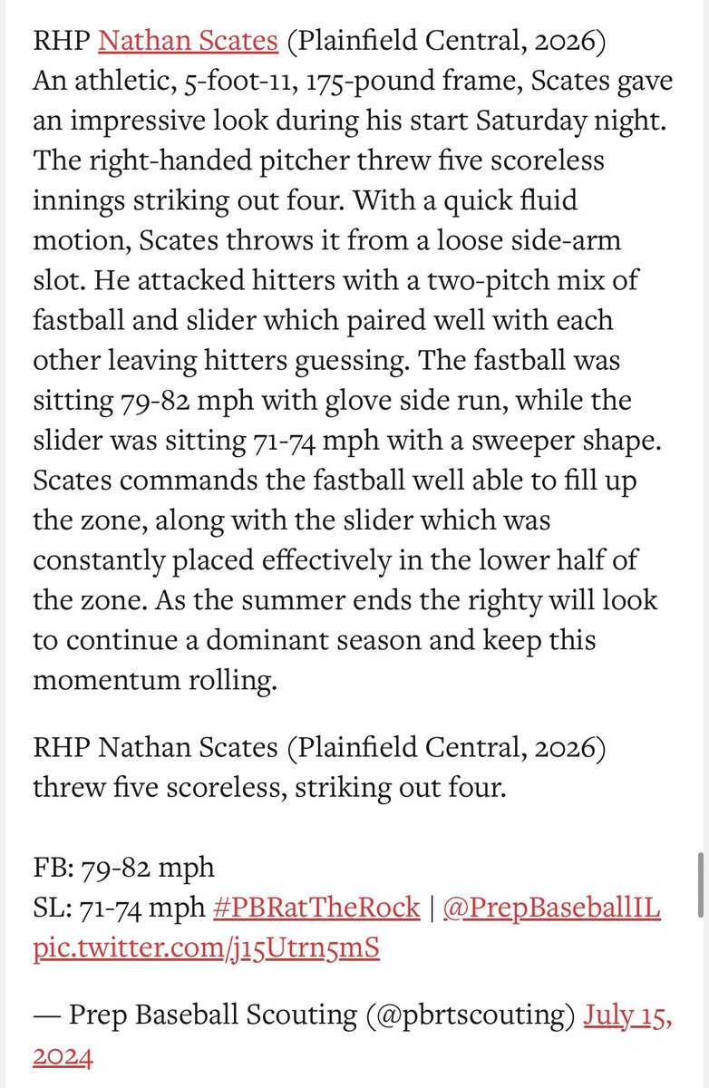 nathan_scates2's tweet image. Thank you @pbrtscouting for the write up.
@RhinoBaseball
@PrepBaseballIL
@Rhino2026B
@PHSbaseballCats