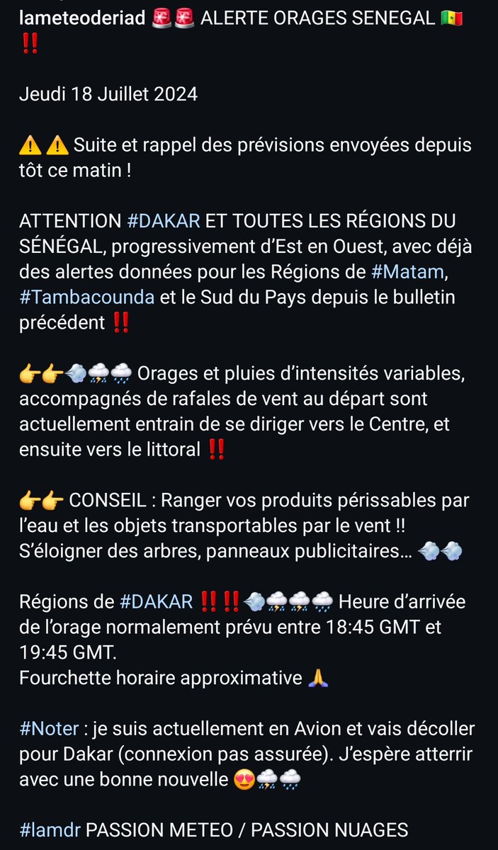 ecris_le_tien's tweet photo. Alerte orages sur Dakar par lameteoriad https://t.co/JZML7U4FHN