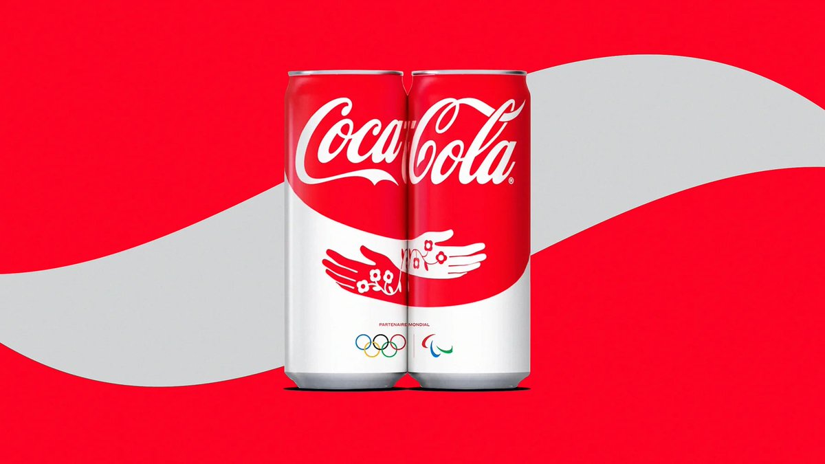 BudoCreative's tweet photo. Coca-Cola's Paris Olympic Campaign 🥤❤️

Coca-Cola aims to promote togetherness at the Paris Olympic Games with specially designed cans designed to look like they're hugging each other, symbolizing human connection. Their new ad spot features athletes sharing hugs, inspiring all of us to spread the love.

During the games, keep an eye out for real-time hugs from Paris shared on social media and creative displays across metro stations. This 18-month campaign, crafted by WPP, truly showcases the unifying power of sports.

#CocaCola #Olympics2024 #ParisOlympics #GraphicDesign