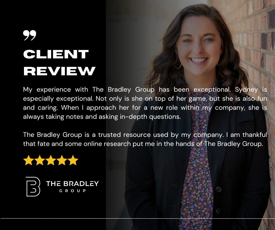JobsAtBradley's tweet photo. Do you have an immediate need for a great employee? Partner with Bradley Professional! 
#TestimonialThursday https://t.co/ANGmE5qrcs